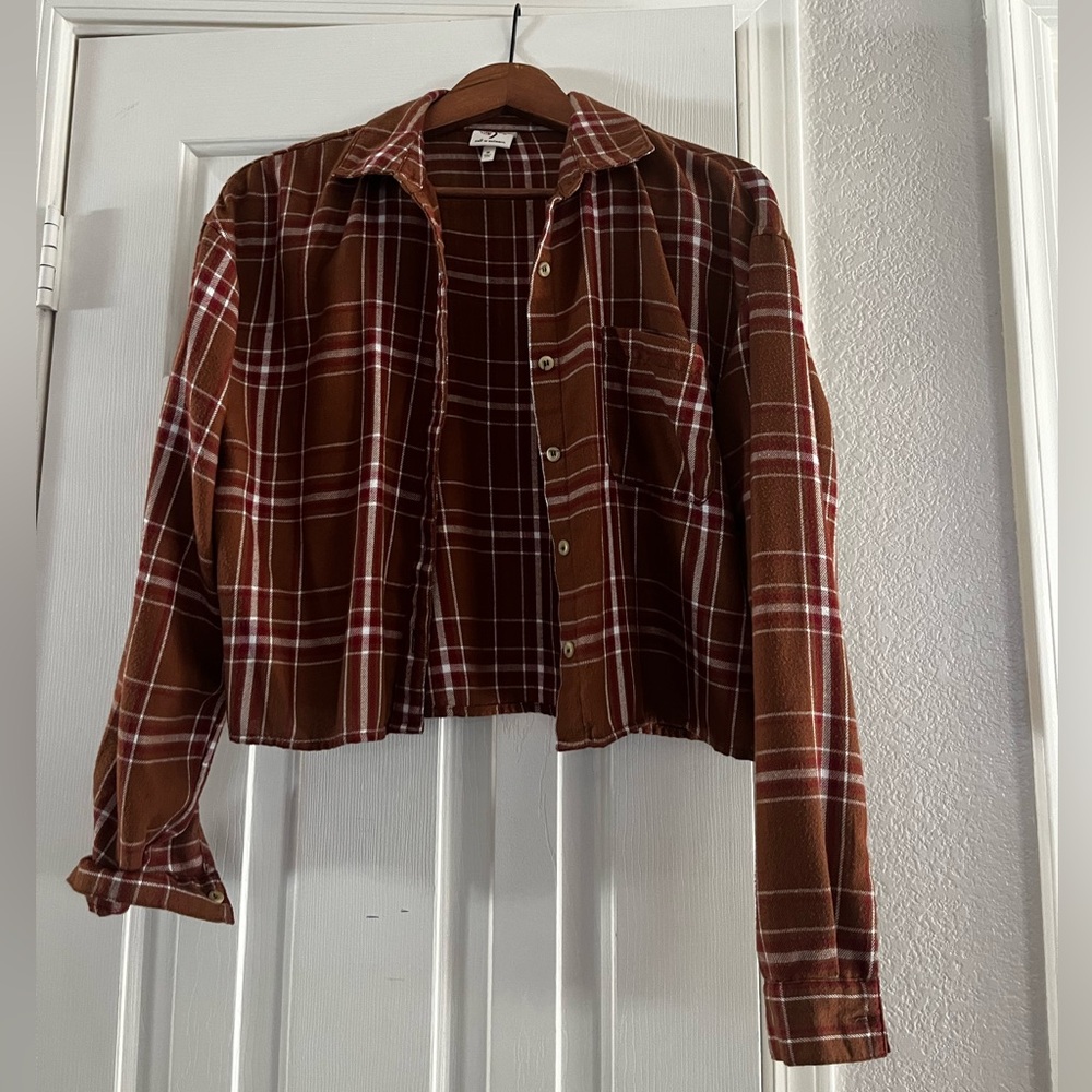 Medium brown flannel shirt